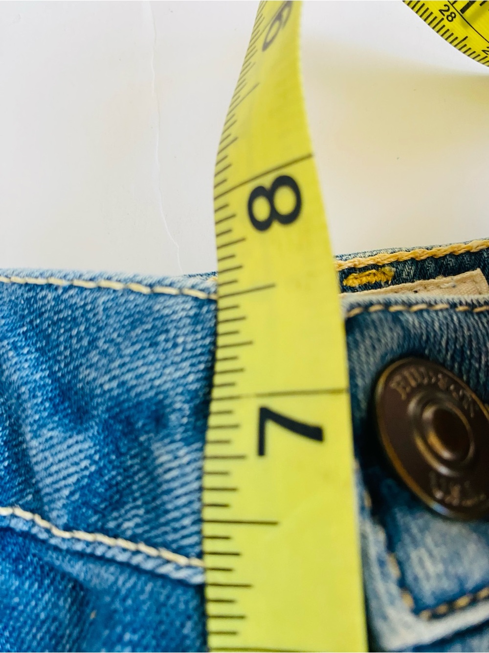 Hudson Bacara Crop Straight Cuffed Distressed Jeans 27 Made USA - Picture 7 of 16